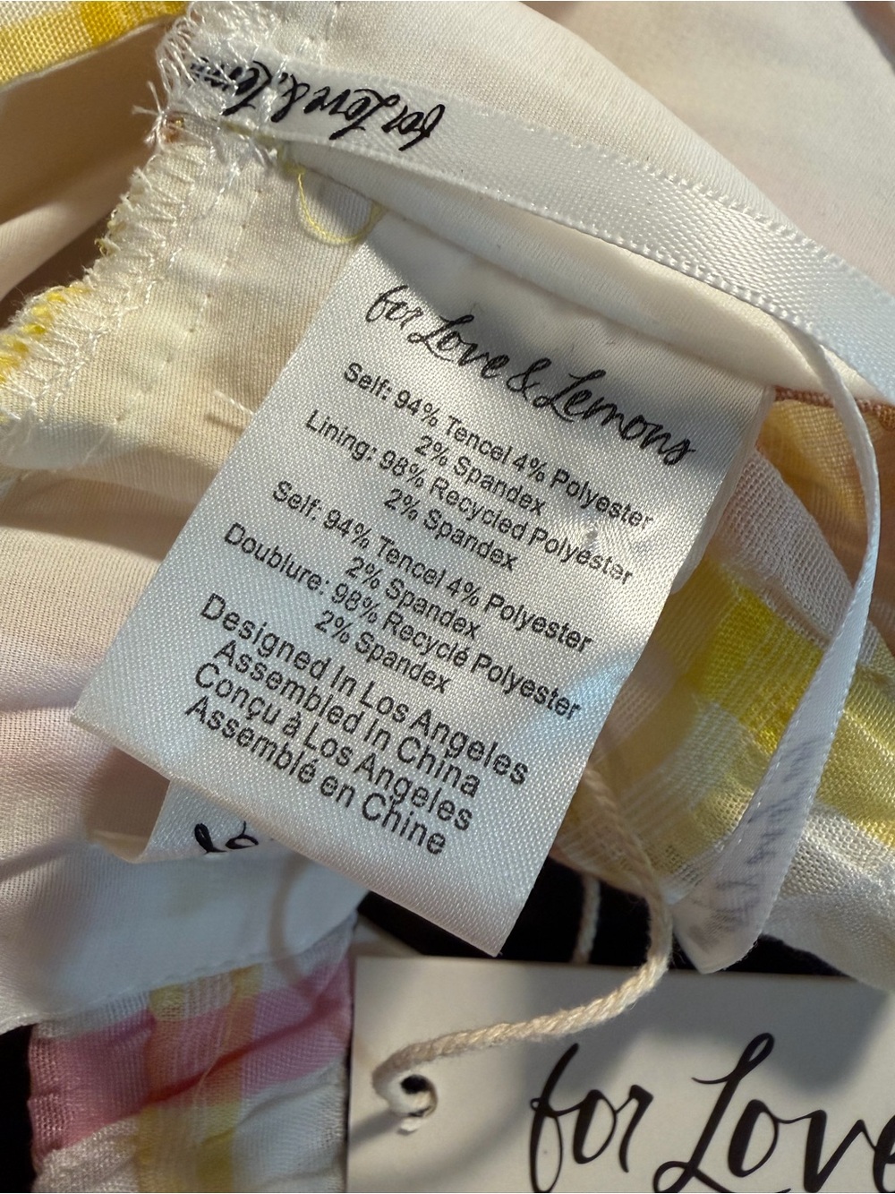NWT For Love & Lemons ‘Rue’ Puff Sleeve Crop Top in Yellow & White Plaid Size S - Picture 12 of 16